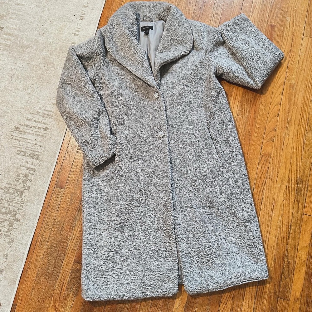 Halogen Collar Faux Fur Astrakhan Coat